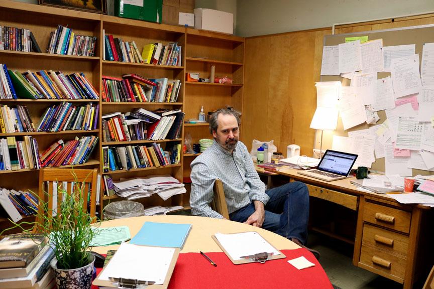 John Golden in his office. Anna Rollins photo.