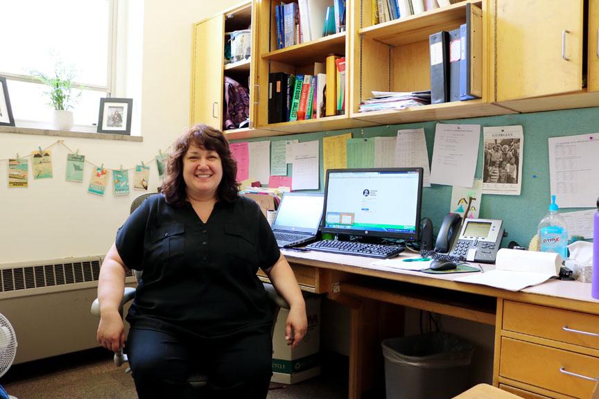 Counselor Heidi Tolentino in her office. Anna Rollins photo.