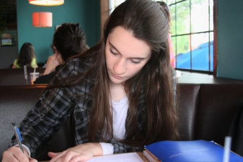 Senior Elena Matt can be seen studying before final exams last June.