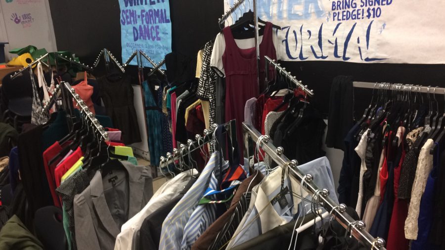 Numerous articles of clothing were donated to the winter semi-formal clothing drive.