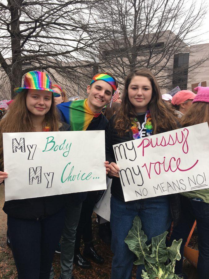 Cleveland+students+Connor+Carr%2C+Nick+Paesler%2C+and+Olivia+Sheen+at+the+Womens+March+on+Washington