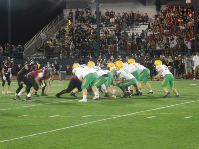 The+Warriors+offense+takes+the+field+against+Glencoe.+Photo+by+Scotty+Douglass