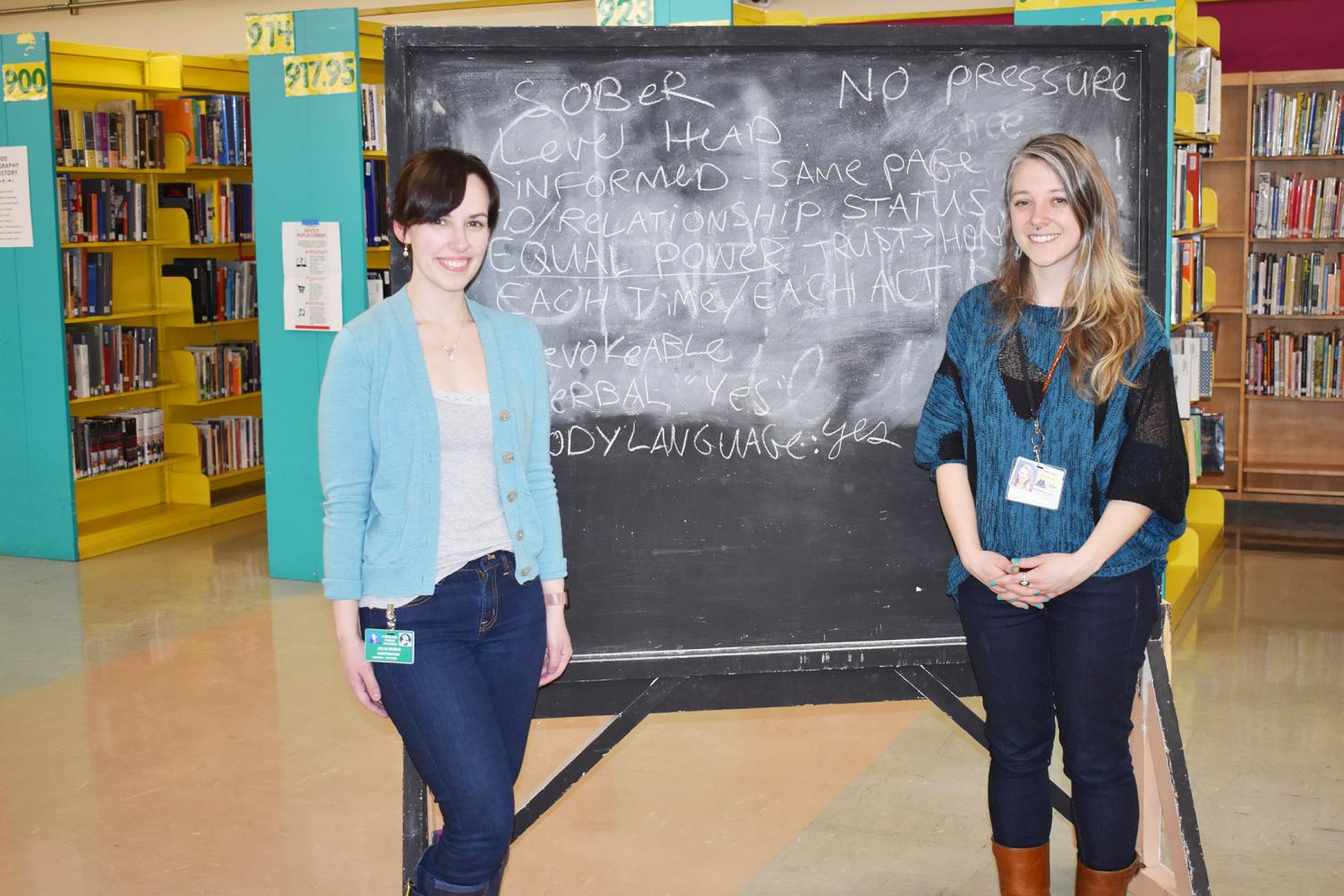 Confidential Advocates Julia Noble (left) from the Raphael House and Pamela Zigo from the Volunteers of America have been given the green light to help teens on campus. They will hold regular office hours starting April 10.