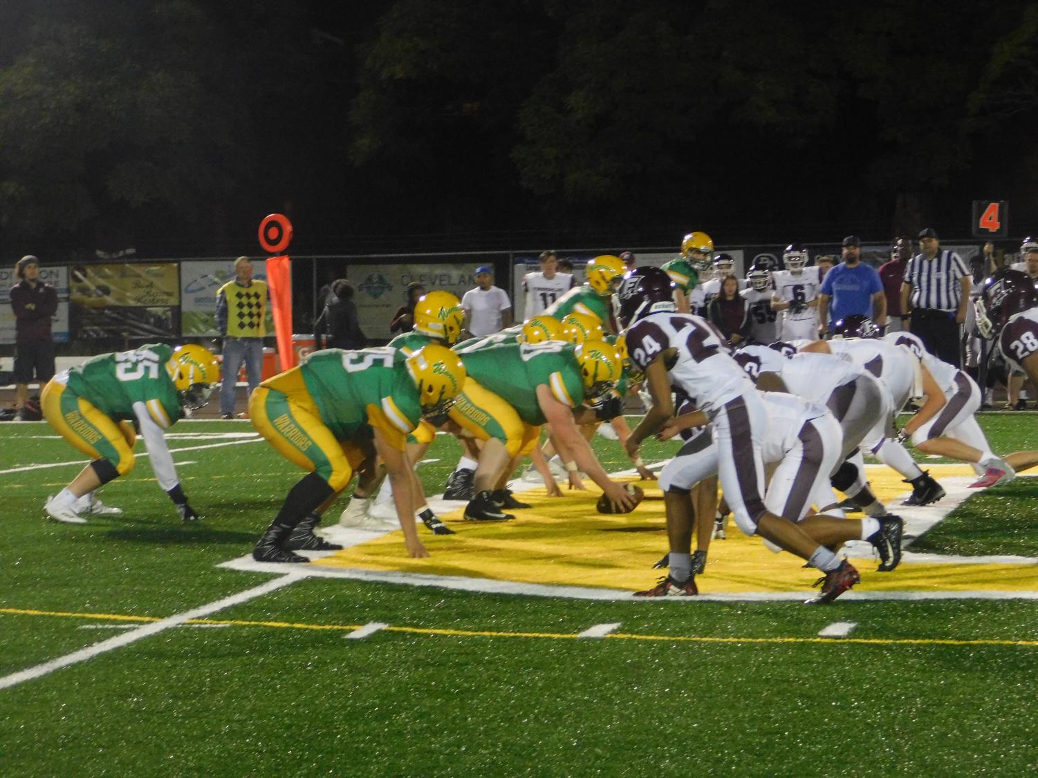 The Warriors on the drive against Franklin, Aug. 31 in the season opener. The Warriors lost a heartbreaker 20-14 in overtime.
