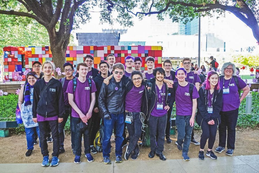 The Pigmice robotics team competed in Houston at the FIRST robotics national championships April 17-20. After joining an alliance, the team lost in the finals, taking second place in their division.