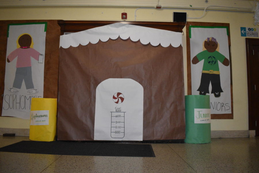 The CHS Gives back display at the front entrance of Cleveland