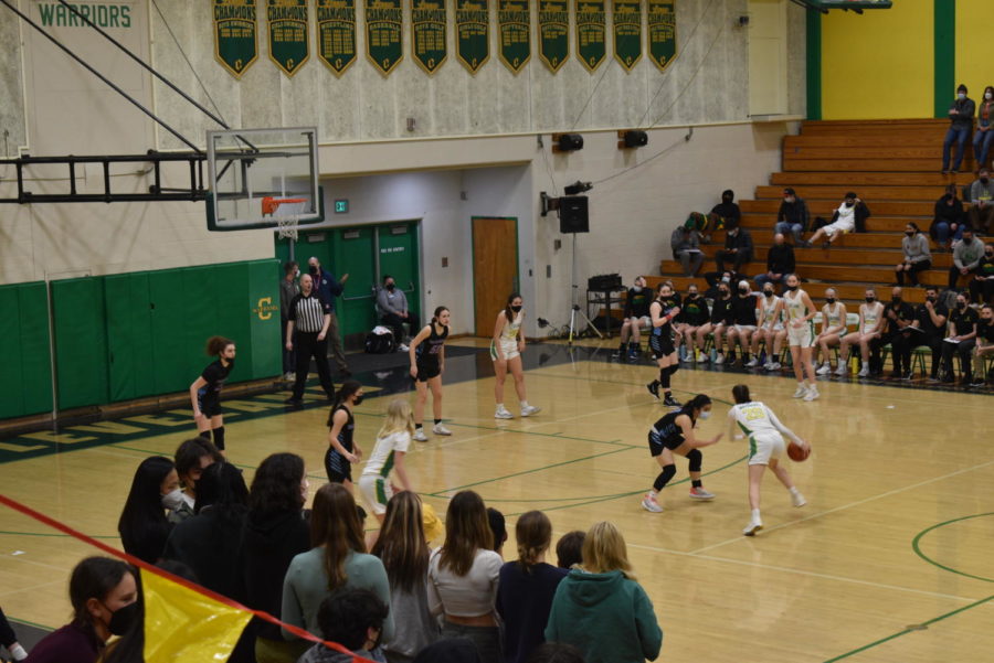 The girls basketball team in a close game against the McDaniel Mountain Lions on Feb. 4.