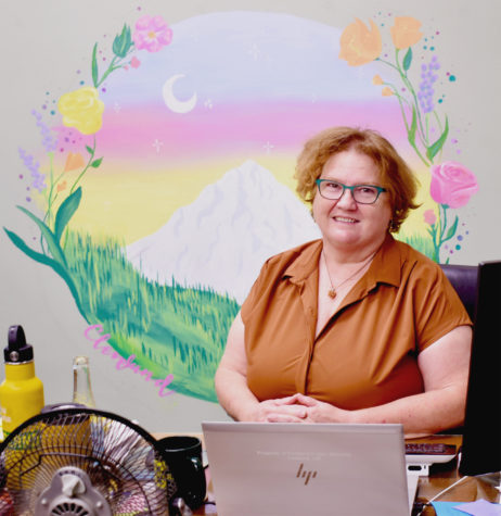 Principal JoAnn Wadkins at her desk.