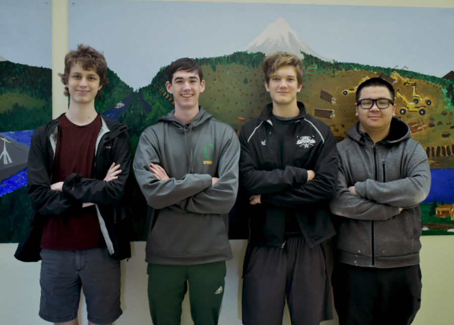 (left to right) Andrew Applebaum, Liam Taylor, Xander Bartlett, Alvin Chan
