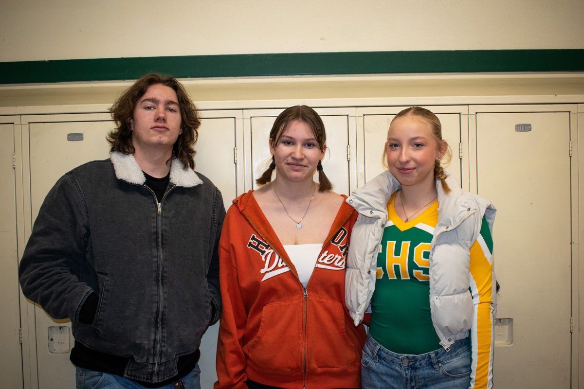 Liam Lemaire, Evan Burke-Doyle, and Sabrina Johnson of leaderships dance committee for the Masquerade Winter Ball set for Feb. 2 at 6-9 p.m. at Oaks Park Pavilion.