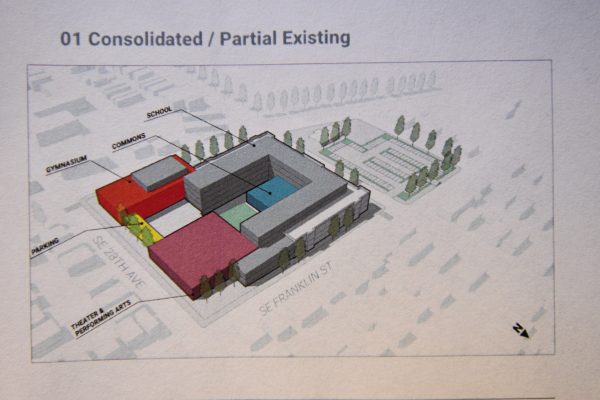 This is the first option for the CHS modernization by Mahlum Architects.