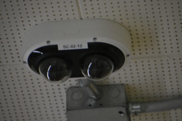 Workers installed two cameras on Feb. 1 on the main floor in the Northeast corner of the school. 