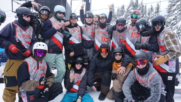 Clevelands snowboard team poses at the state competition during the week of March 12-16 at Mt. Hood. 