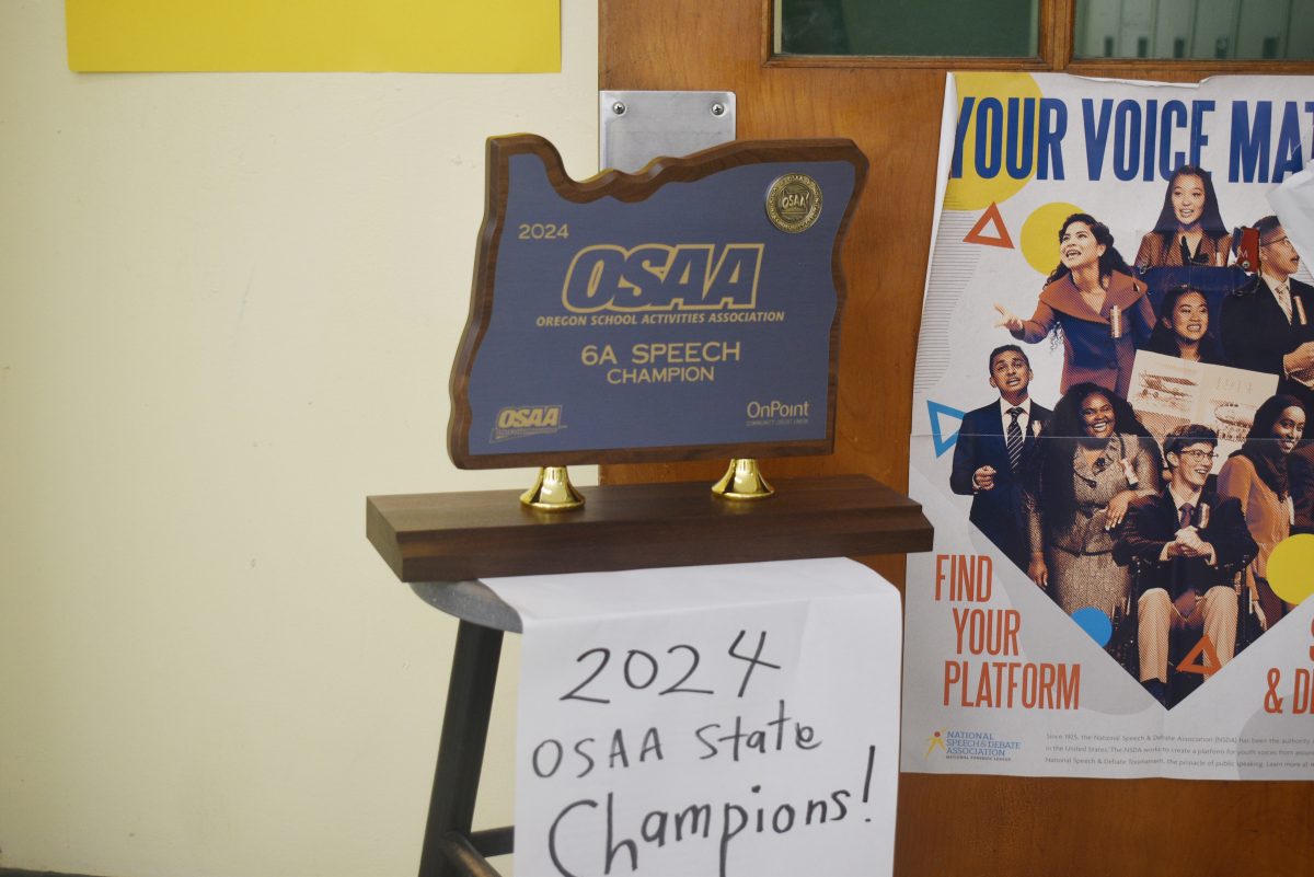 After winning the district title, the Cleveland Cannibals won the 2024 OSAA state speech and debate championship. The trophy is currently displayed outside the speech and debate room.