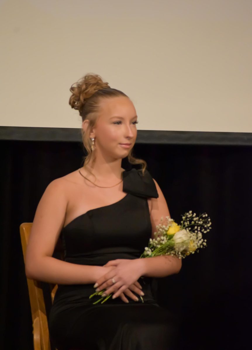 Sabrina Johnson, one of the candidates for Rose Festival Princess at the voting assembly on March 13.