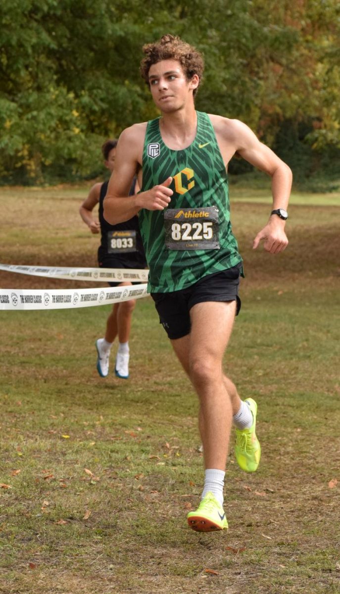 Grant Breger running at the Harrier Classic on Oct. 4