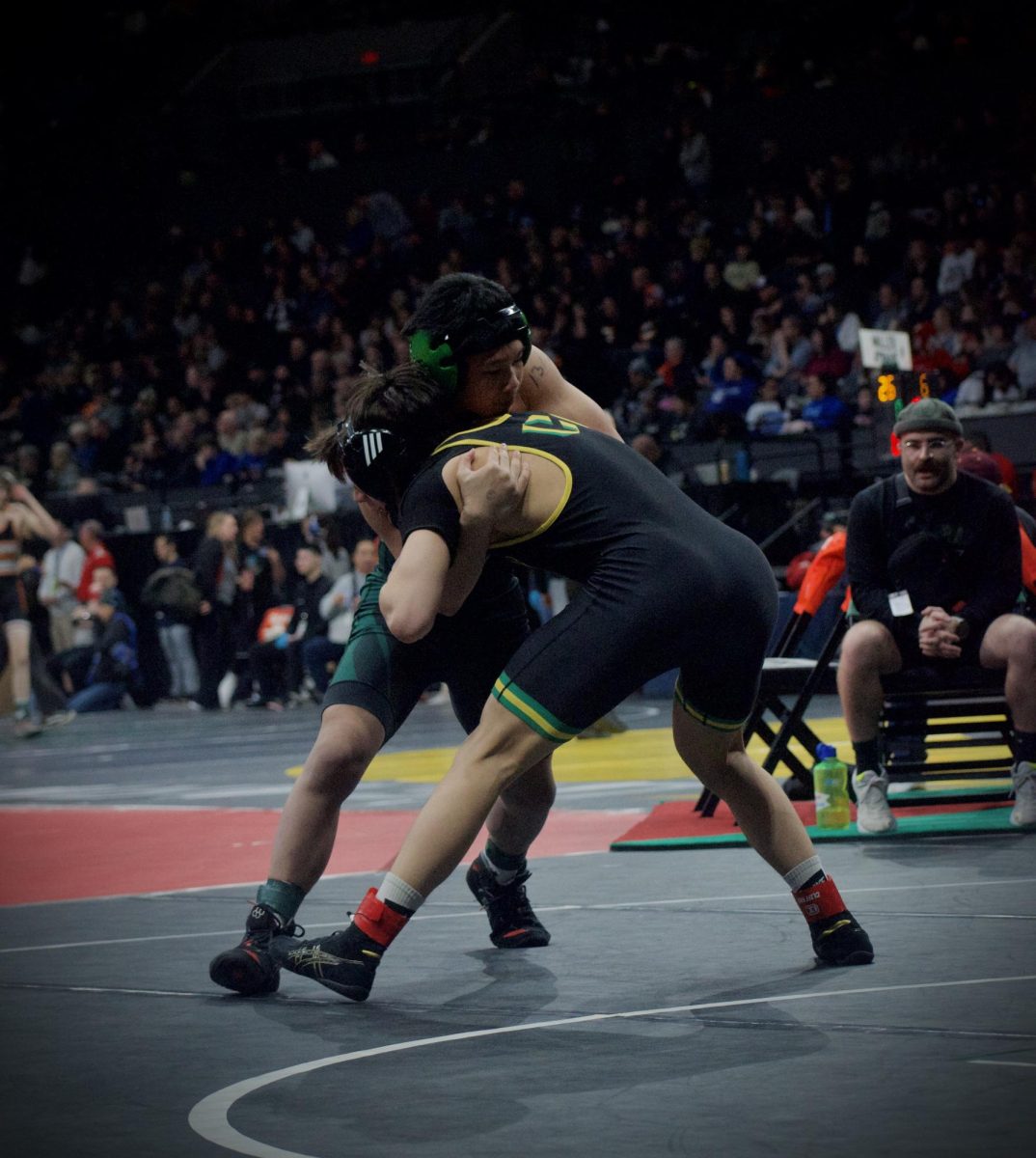 Stewart Bromwell, Cleveland boy's wrestler, competing at the state tournament.