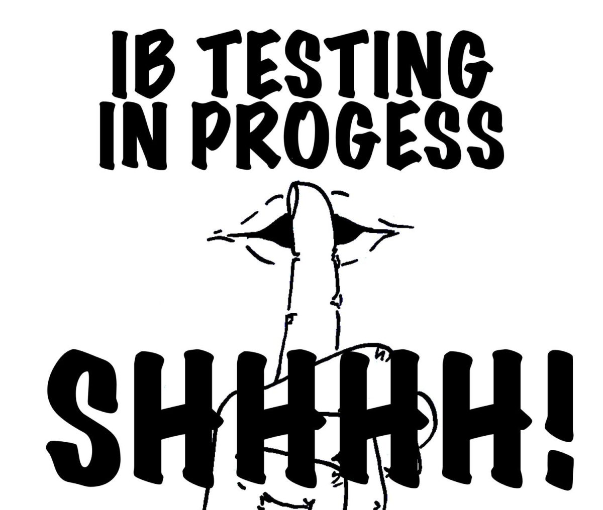 IB testing in progress sign.